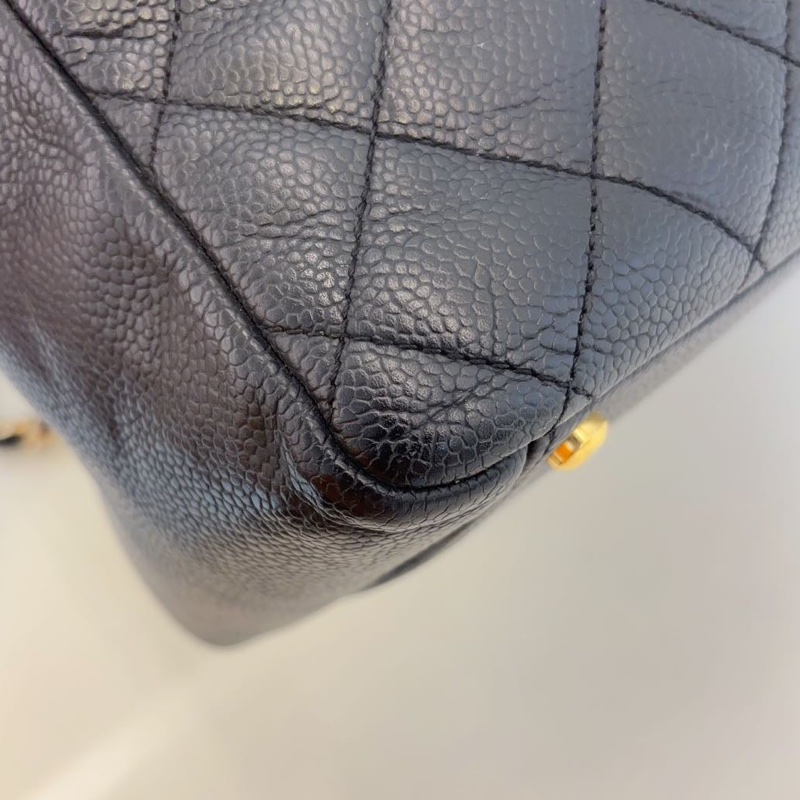 CHANEL香奈兒PTT經典黑金荔枝皮拉鏈雙C小胖墩999新🥤-13