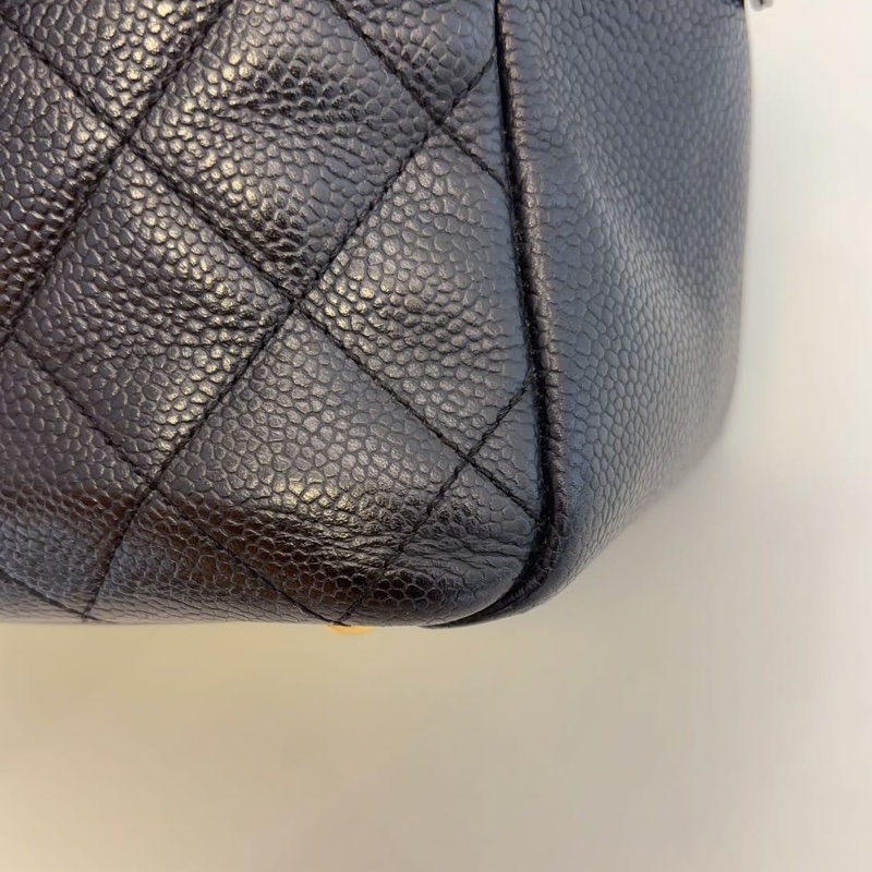 CHANEL香奈兒PTT經典黑金荔枝皮拉鏈雙C小胖墩999新🥤-14
