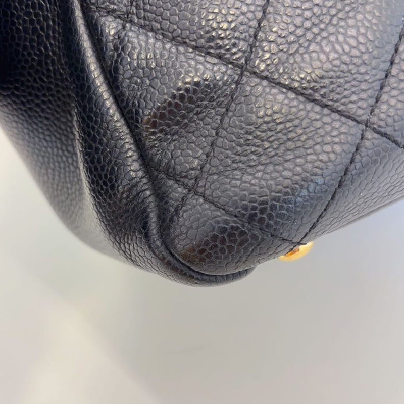 CHANEL香奈兒PTT經典黑金荔枝皮拉鏈雙C小胖墩999新🥤-15