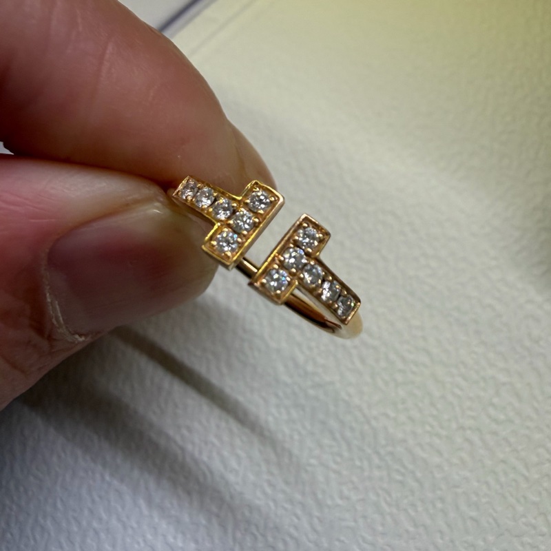 Tiffany雙T滿鑽戒指 50碼 配合-1