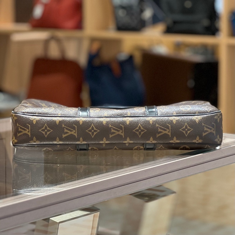 Lv 路易威登Porte-Documents Voyage棕色老花公文包斜挎包-4