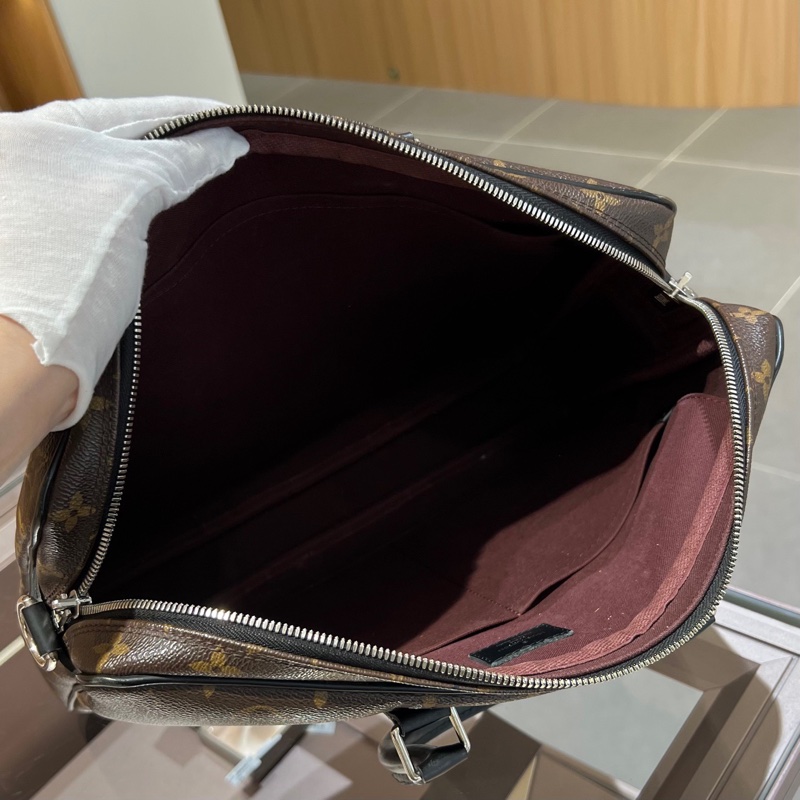 Lv 路易威登Porte-Documents Voyage棕色老花公文包斜挎包-6