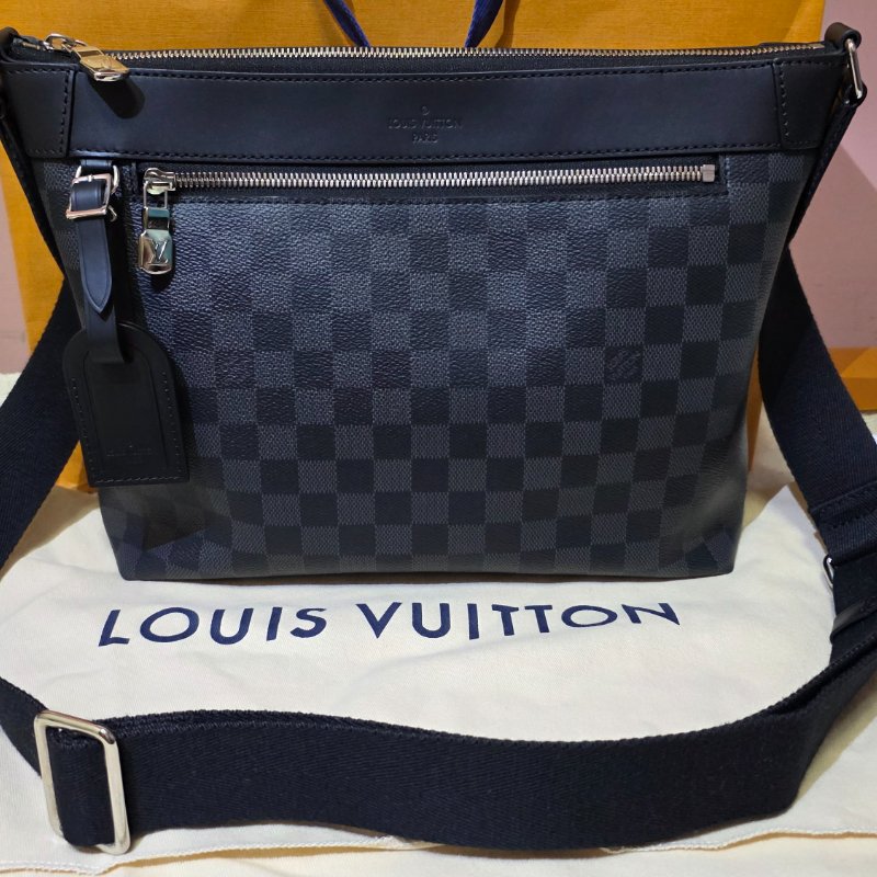 LV MICK PM 黑棋盤郵差斜背包 N40003-1