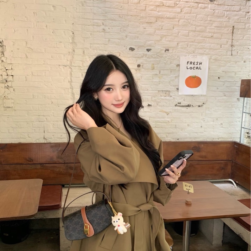 Celine賽琳 TriompheCANVAS 凱旋門經典老花鎖頭腋下手提單肩包 時尚達人必備 凹造型神器-7