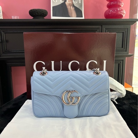 古馳Gucci 99新閒置新全套 藍銀馬蒙26