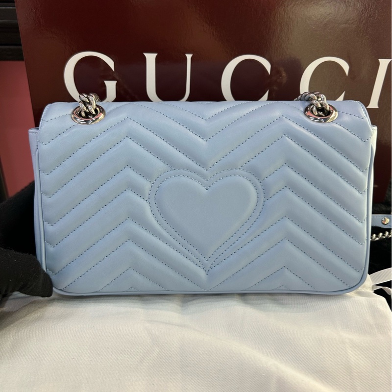 古馳Gucci 99新閒置新全套 藍銀馬蒙26-1