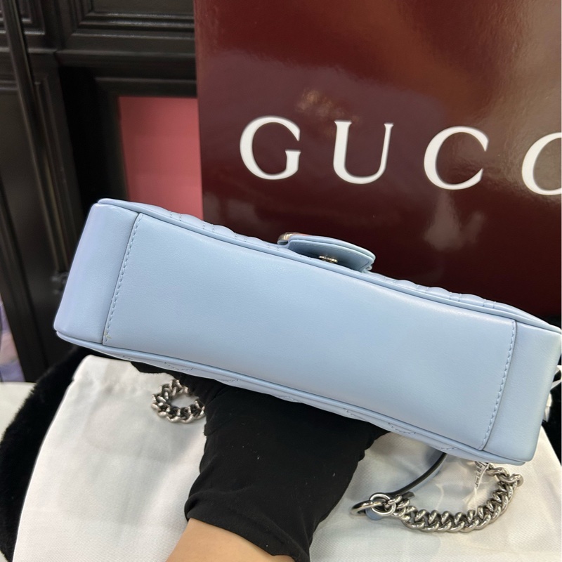 古馳Gucci 99新閒置新全套 藍銀馬蒙26-4