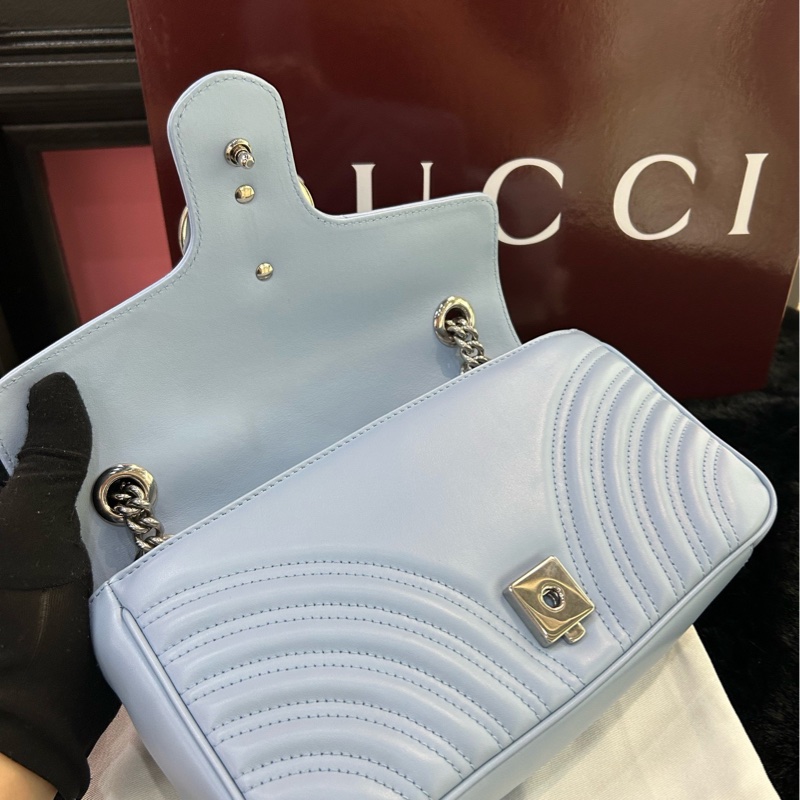 古馳Gucci 99新閒置新全套 藍銀馬蒙26-5