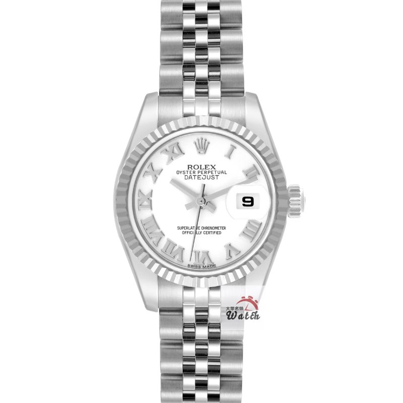 【大眾名錶】ROLEX勞力士 179174 Datejust 新款 蠔式日誌 太陽圈 白色羅馬面盤 五珠帶 錶徑26mm 自動上鍊 大眾名錶G275-0