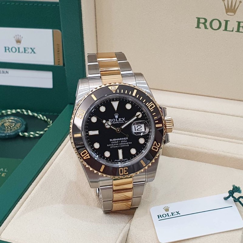 【大眾名錶】ROLEX勞力士 116613LN 潛航者 2018/05全配件 熱門款 陶瓷圈 半金黑水鬼 已貼膜 錶徑40mm 自動上鍊 大眾名錶G276-1
