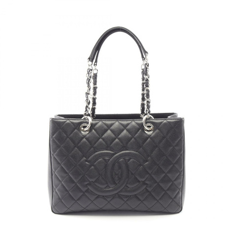 香奈兒 (CHANEL) Matelasse Grand Shopping GST 單肩手提包 A50995 黑色皮革二手