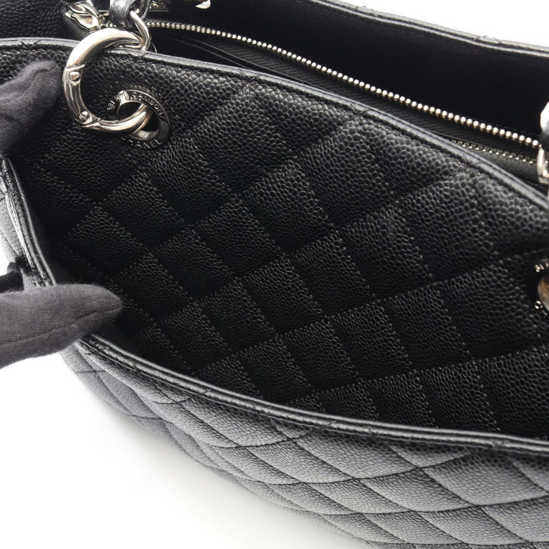 香奈兒 (CHANEL) Matelasse Grand Shopping GST 單肩手提包 A50995 黑色皮革二手-8