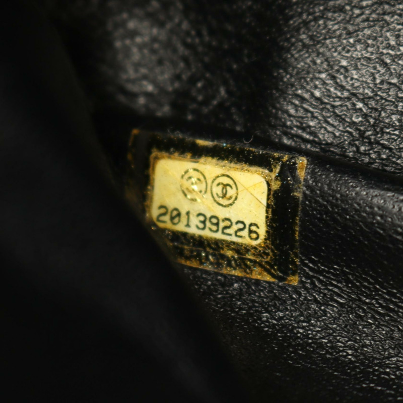 香奈兒 (CHANEL) 絎縫鏈條肩背包，棉質布料，海軍藍/黑色，銀色五金，二手女款-4