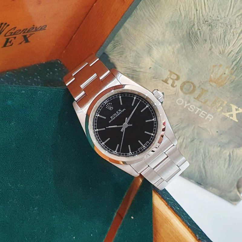 【大眾名錶】ROLEX勞力士 77080 OP蠔式恆動 中型款女錶 黑色T柱面盤 錶徑31mm 2230自動上鍊 不銹鋼材質 大眾名錶G278-2