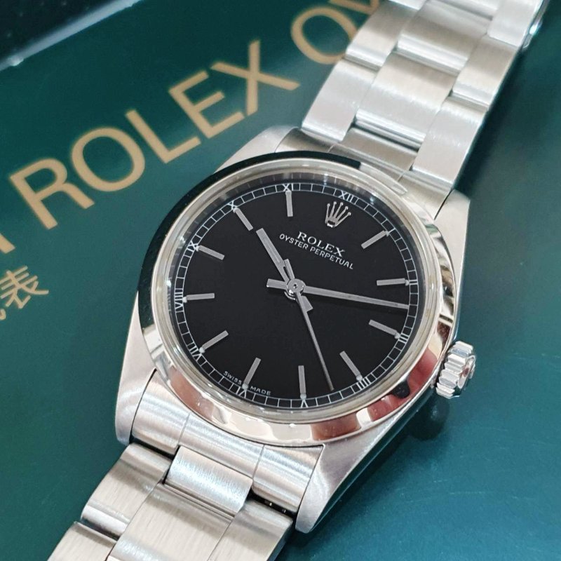【大眾名錶】ROLEX勞力士 77080 OP蠔式恆動 中型款女錶 黑色T柱面盤 錶徑31mm 2230自動上鍊 不銹鋼材質 大眾名錶G278-8
