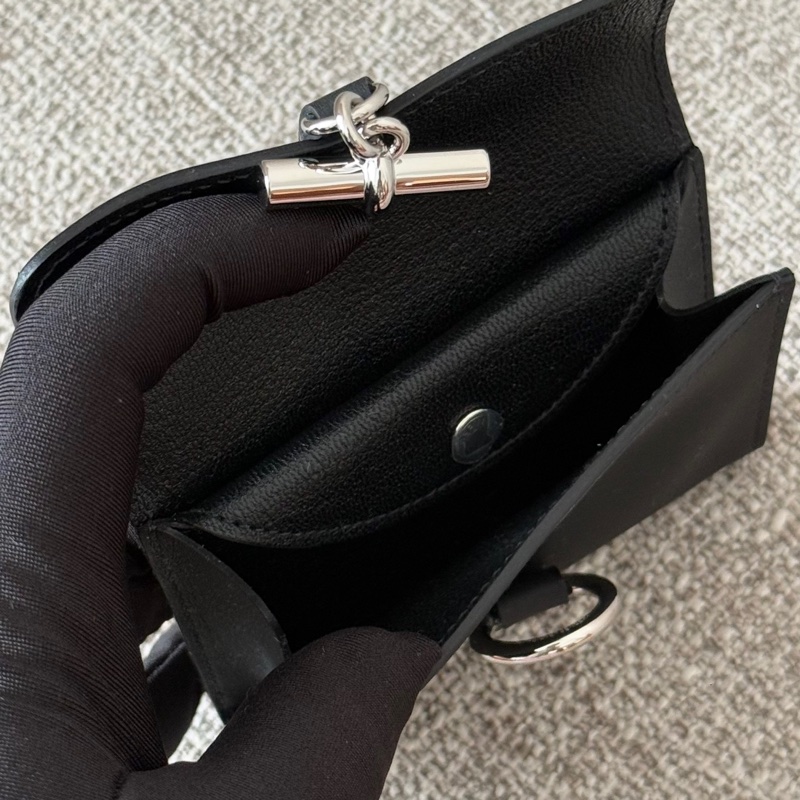 Hermes Glenan 短銀包 Card Holder Gold 黑色銀釦 swift-3