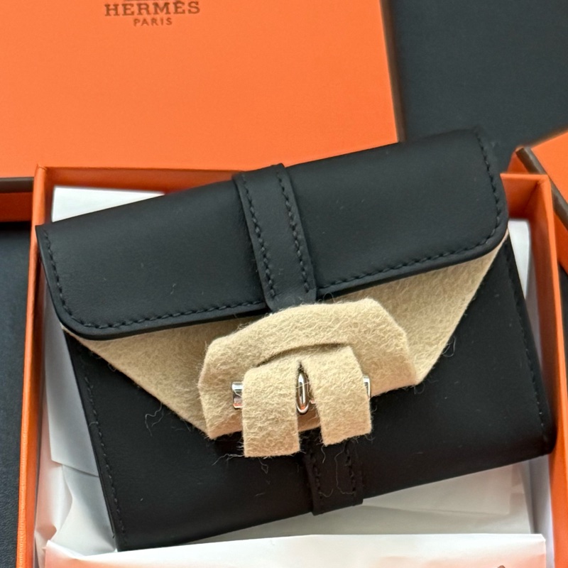 Hermes Glenan 短銀包 Card Holder Gold 黑色銀釦 swift-4
