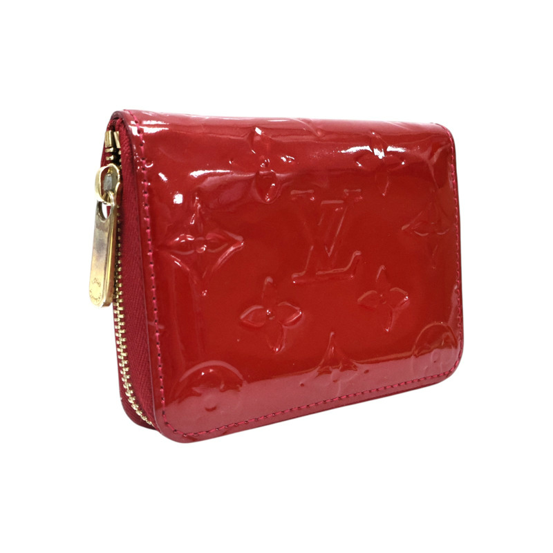 紅色 漆皮 壓花 Zippy 拉鍊 短夾【LOUIS VUITTON LV 路易威登】 M93608-1