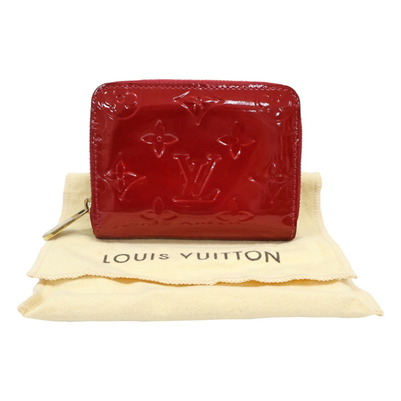 紅色 漆皮 壓花 Zippy 拉鍊 短夾【LOUIS VUITTON LV 路易威登】 M93608-5