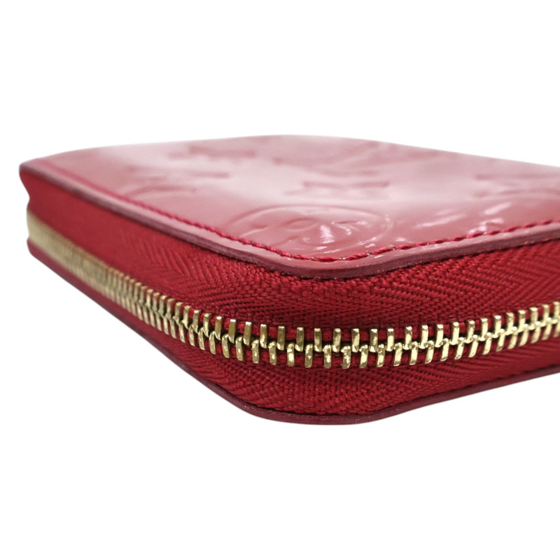 紅色 漆皮 壓花 Zippy 拉鍊 短夾【LOUIS VUITTON LV 路易威登】 M93608-7