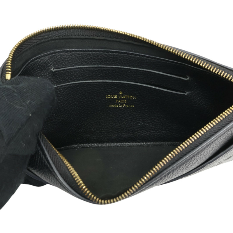 黑色 原花牛皮壓紋 Melanie BB 拉鍊 長夾【LOUIS VUITTON LV 路易威登】 M68712-2