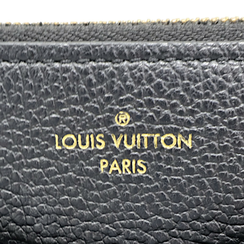 黑色 原花牛皮壓紋 Melanie BB 拉鍊 長夾【LOUIS VUITTON LV 路易威登】 M68712-5