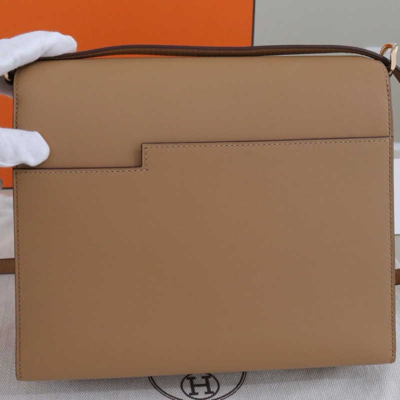 99新，愛馬仕 Boucle Sellier 25，U刻 餅乾色 金扣，尺寸25*19*10，配件盒子防塵袋。-1