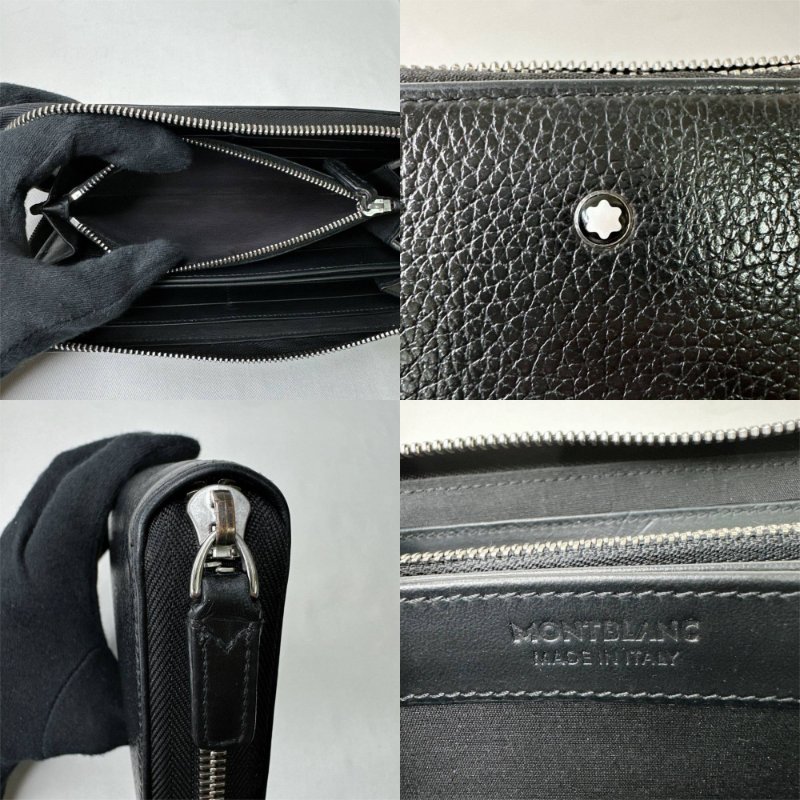 MONTBLANC萬寶龍 牛皮ㄇ字拉鍊長夾-7