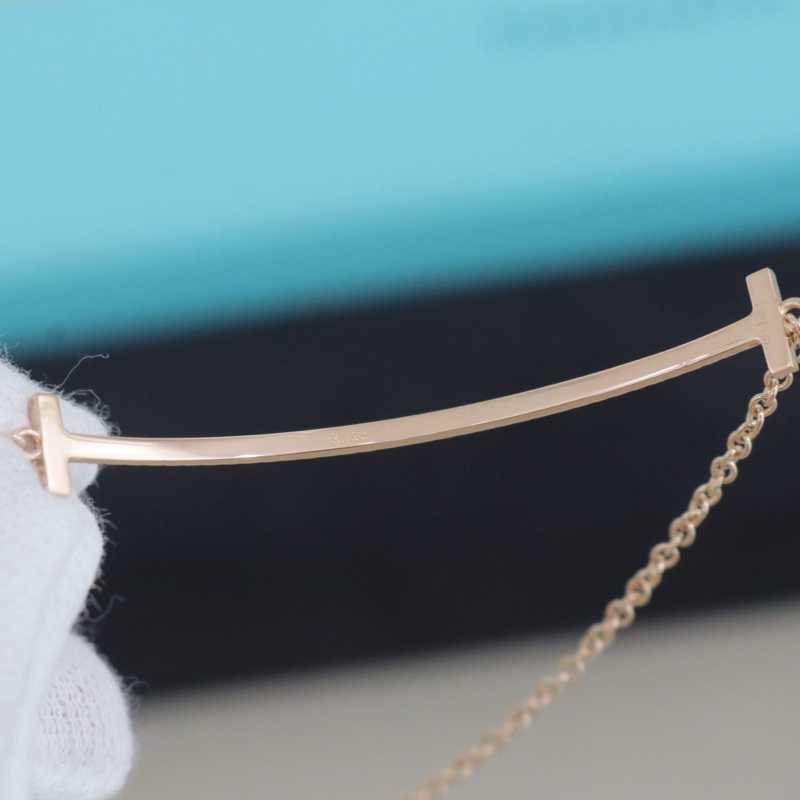 Tiffany 微笑滿鑽手鍊，18K玫瑰金鑲鑽，配件盒子-7