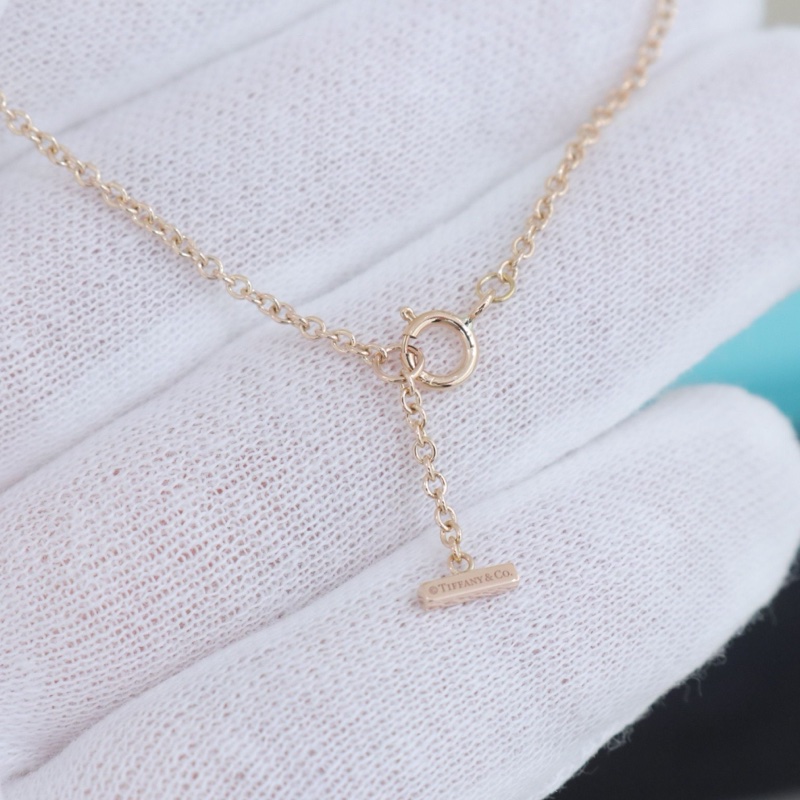 Tiffany 微笑滿鑽手鍊，18K玫瑰金鑲鑽，配件盒子-8