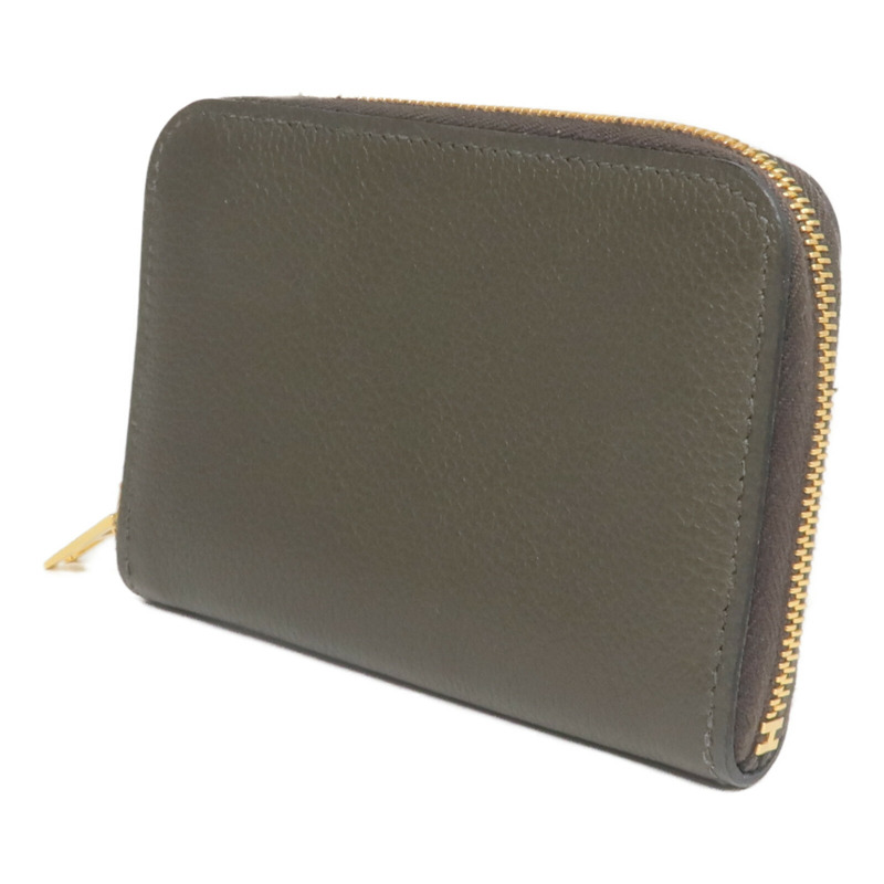 HERMES Evercolor皮革Zipengo H Compact Card Case卡片套Vert de Gris-2