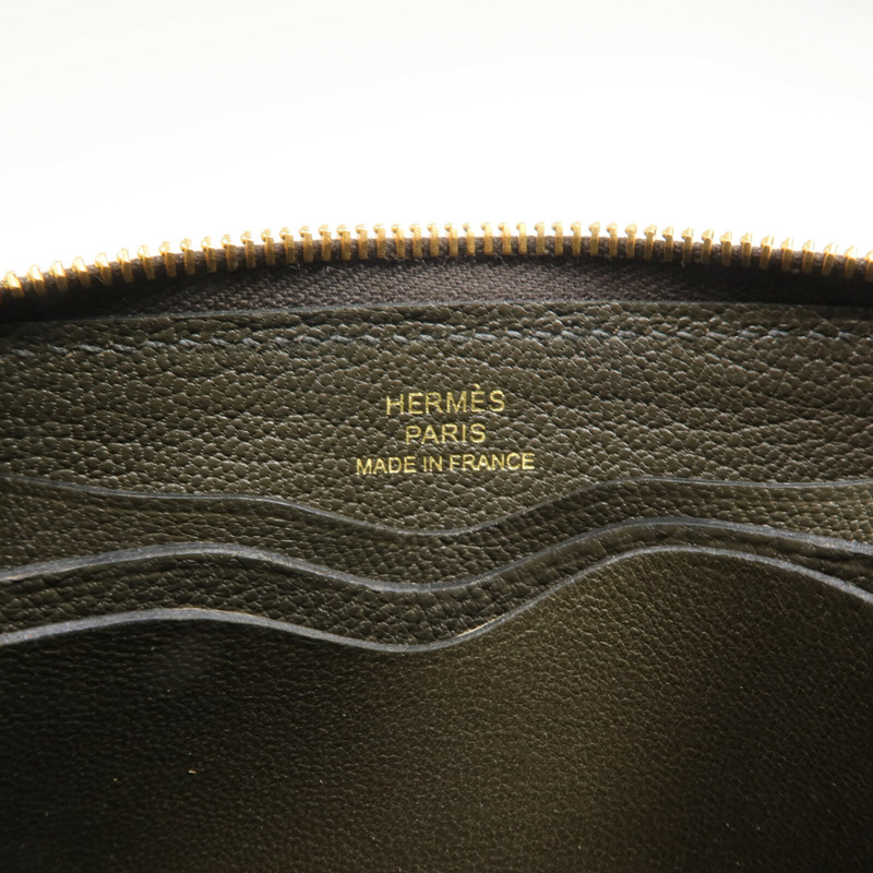 HERMES Evercolor皮革Zipengo H Compact Card Case卡片套Vert de Gris-6