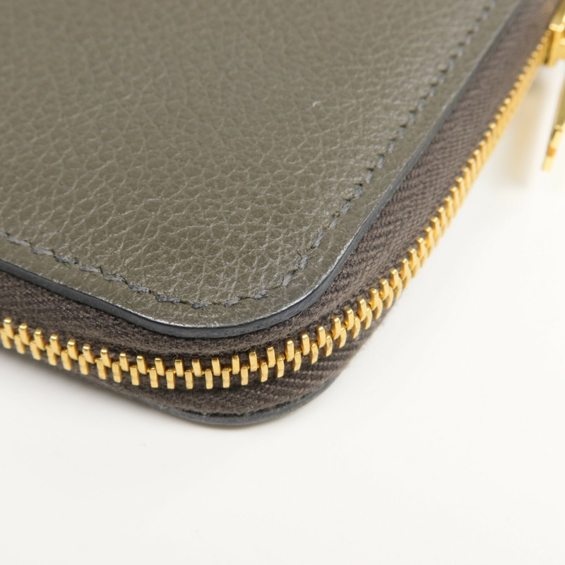 HERMES Evercolor皮革Zipengo H Compact Card Case卡片套Vert de Gris-11