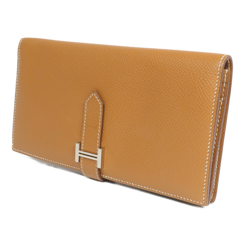 HERMES Epsom皮革Bearn Long Wallet長錢包Gold-2