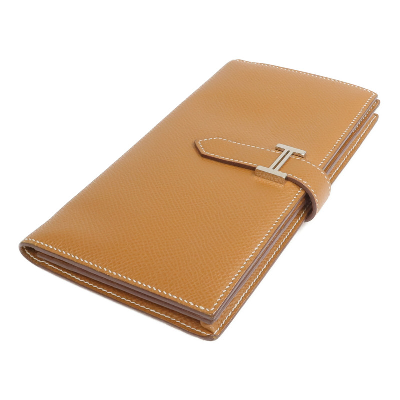 HERMES Epsom皮革Bearn Long Wallet長錢包Gold-3