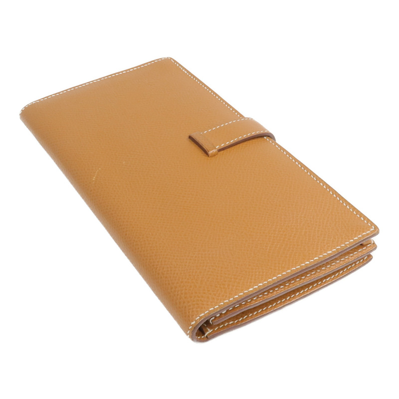 HERMES Epsom皮革Bearn Long Wallet長錢包Gold-4