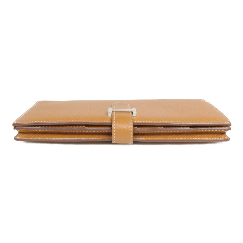 HERMES Epsom皮革Bearn Long Wallet長錢包Gold-5