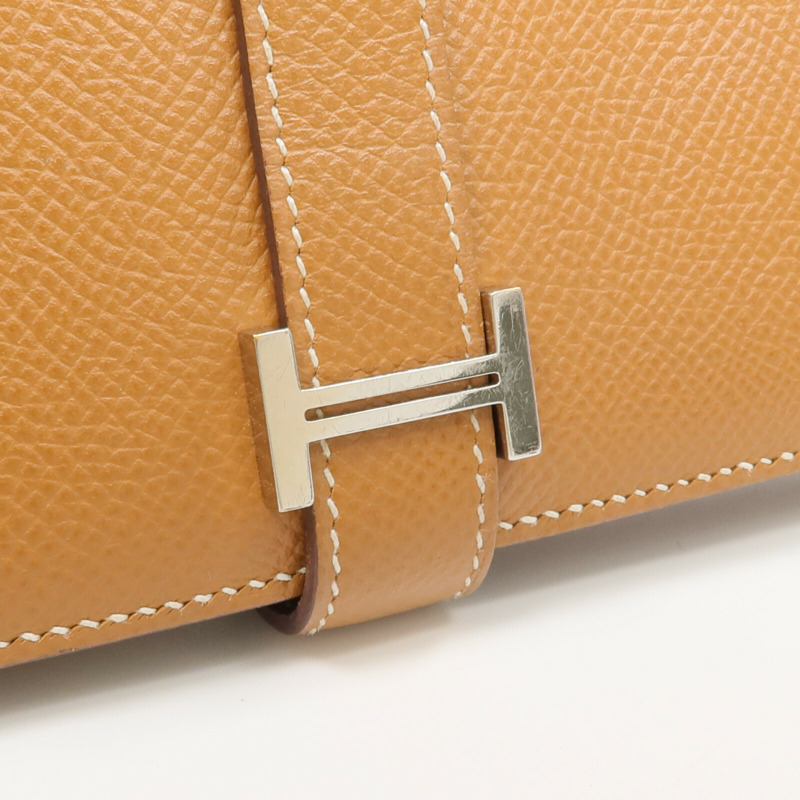 HERMES Epsom皮革Bearn Long Wallet長錢包Gold-6