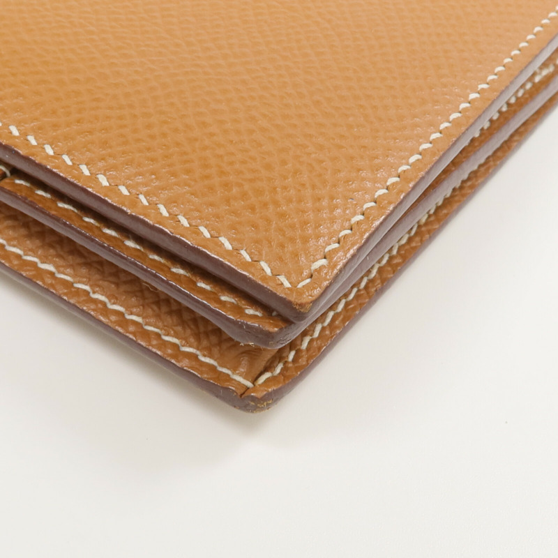 HERMES Epsom皮革Bearn Long Wallet長錢包Gold-7