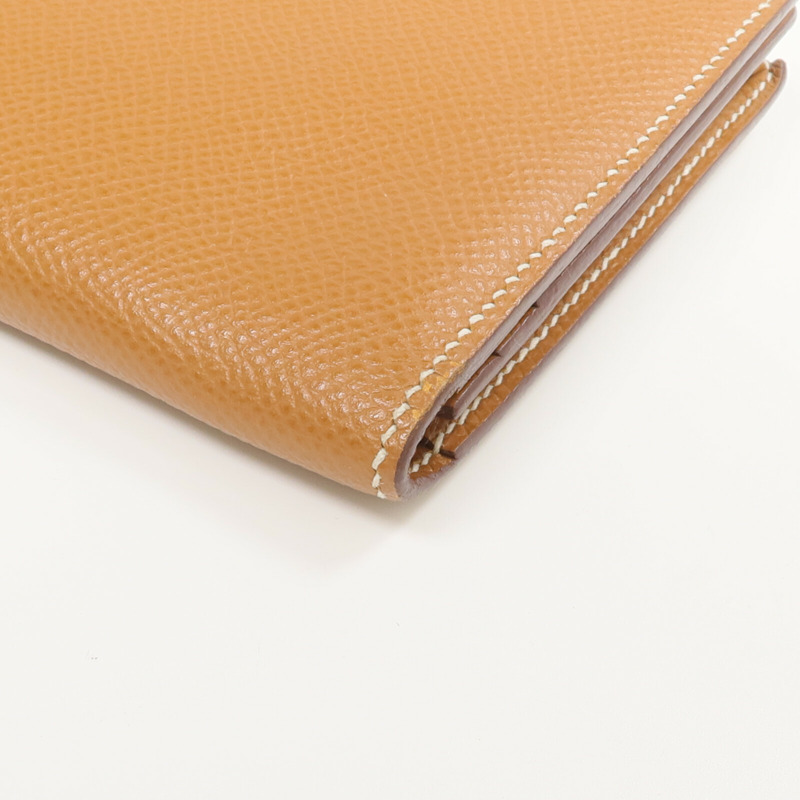 HERMES Epsom皮革Bearn Long Wallet長錢包Gold-10