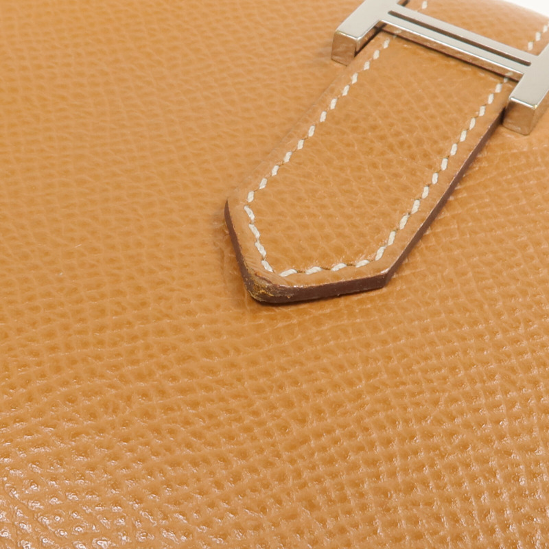 HERMES Epsom皮革Bearn Long Wallet長錢包Gold-11