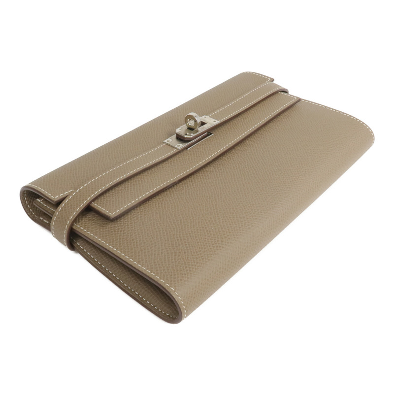 HERMES Epsom皮革Kelly Wallet長錢包Etoupe-3