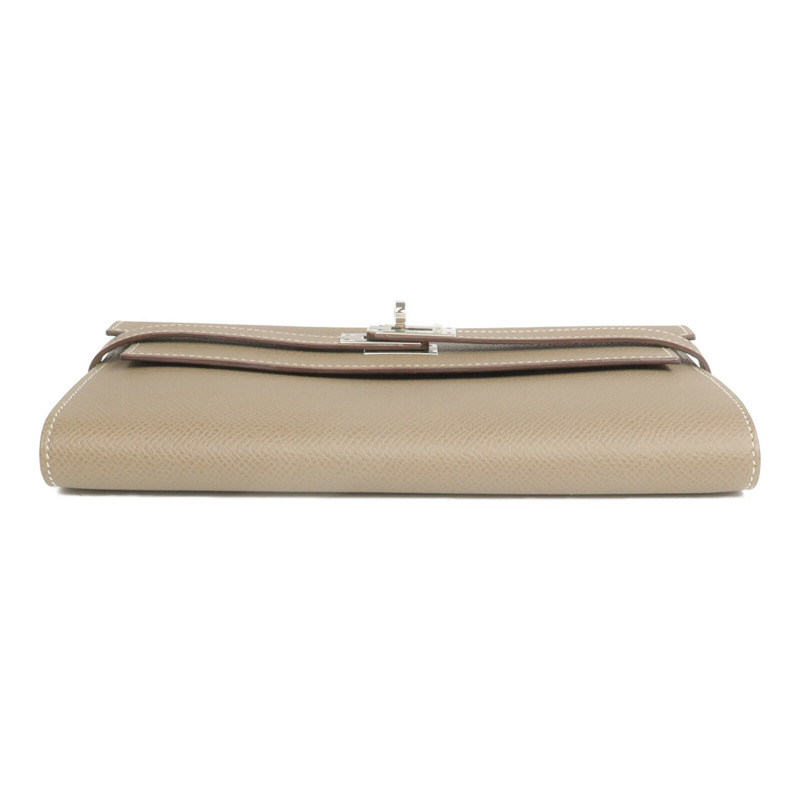 HERMES Epsom皮革Kelly Wallet長錢包Etoupe-5