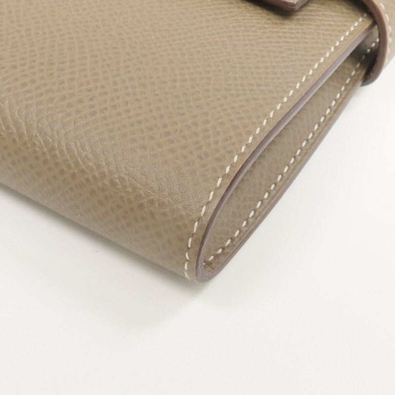 HERMES Epsom皮革Kelly Wallet長錢包Etoupe-7