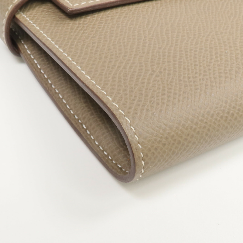 HERMES Epsom皮革Kelly Wallet長錢包Etoupe-8