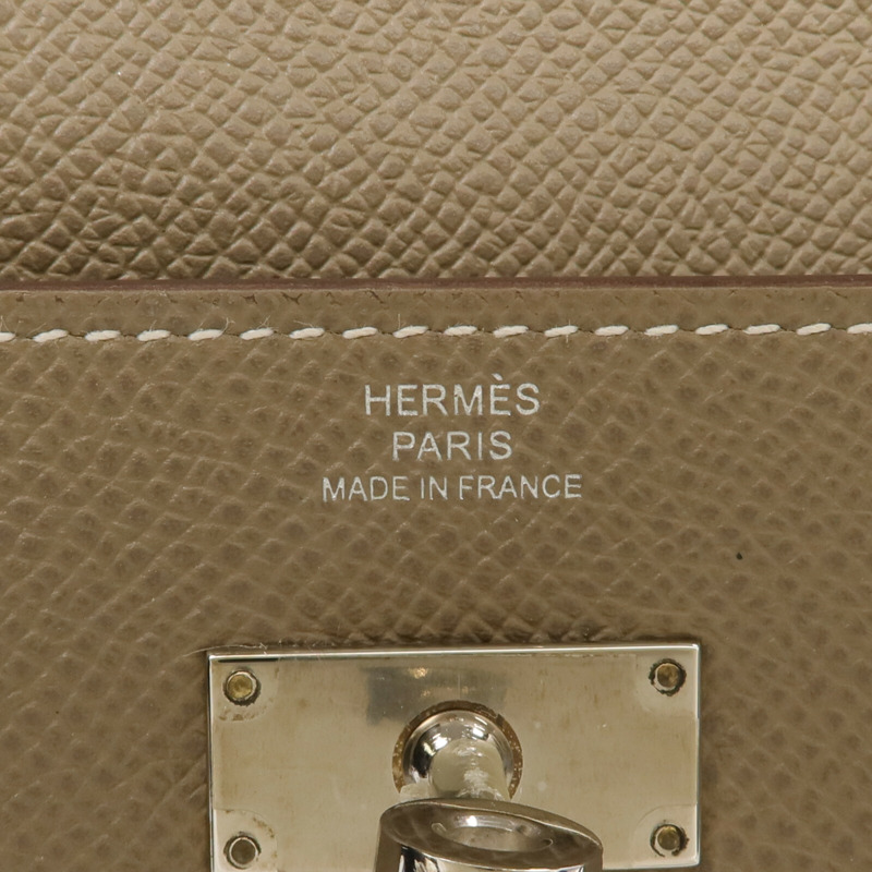 HERMES Epsom皮革Kelly Wallet長錢包Etoupe-11