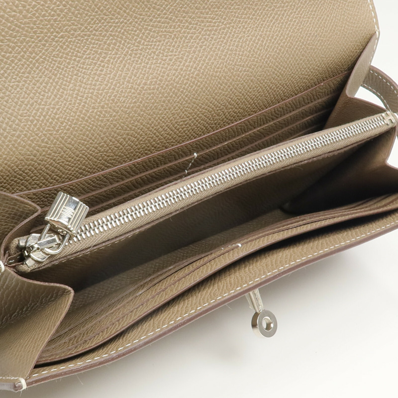 HERMES Epsom皮革Kelly Wallet長錢包Etoupe-13