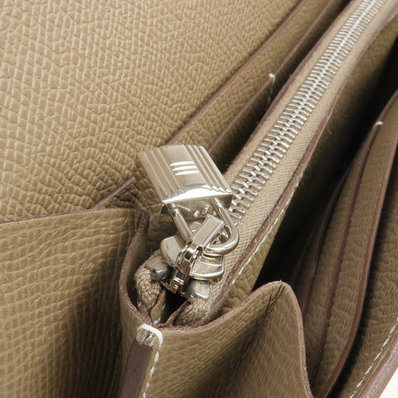 HERMES Epsom皮革Kelly Wallet長錢包Etoupe-14