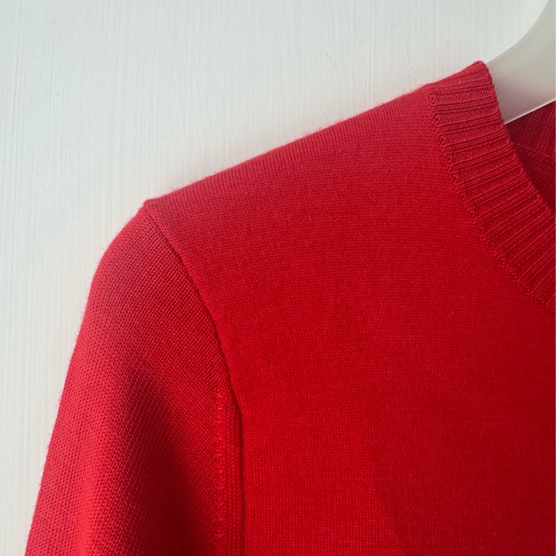 Burberry 紅色黑字母長袖毛衣xs-4
