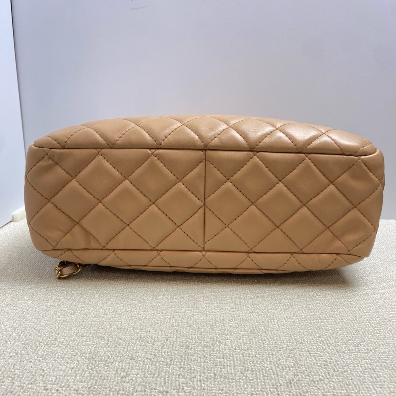 CHANEL/香奈兒 2.55相機包鏈條包 中號 奶茶色 12開底長32-5